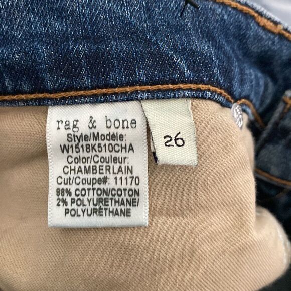 Rag & Bone Blue Medium Chamberlain Wash Relaxed Fit Jeans - Picture 6 of 9